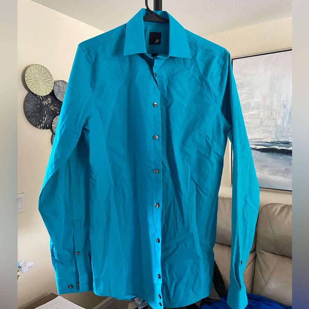 Blue JF Men’s Slimfit Dress Shirt (S)